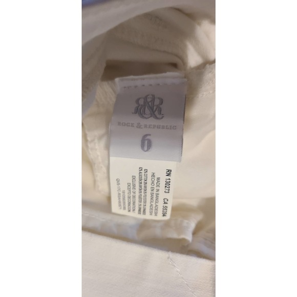 NWT Rock & Republic White Kendall Mid Rise Capri Size Size 6. - Picture 7 of 9